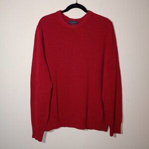 Land's End Crew Neck Knit Sweater Size L (42/44) Red